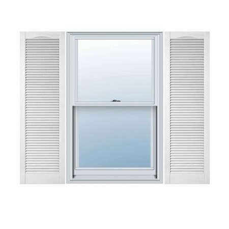 Ekena Millwork Lifetime Vinyl, Cathedral Top All Louver, Open Louver Shutters, w/Shutter-Loks, LL5C14X06000BW LL5C14X06000BW